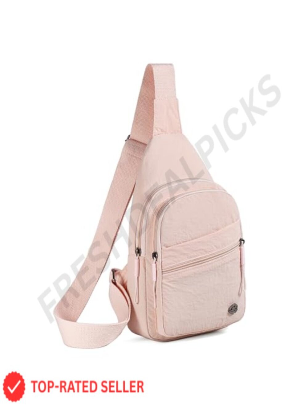 Lightweight Water Resistant Nylon Crossbody Sling Bag Multipocket Travel Hiking
